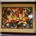A09. Framed lily print. 